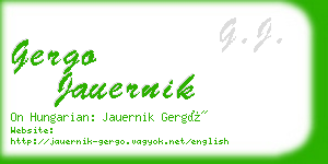 gergo jauernik business card